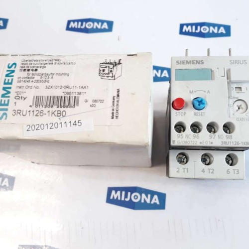 SIEMENS 3RU1126 1KB0 OVERLOAD RELAY 690V 50HZ AC 15 DC 13 9-12,5A NEW OLS STOC SIEMENS 3RU1126 1KB0 OVERLOAD RELAY 690V 50HZ AC 15 DC 13 9-12,5A NEW OLS STOC