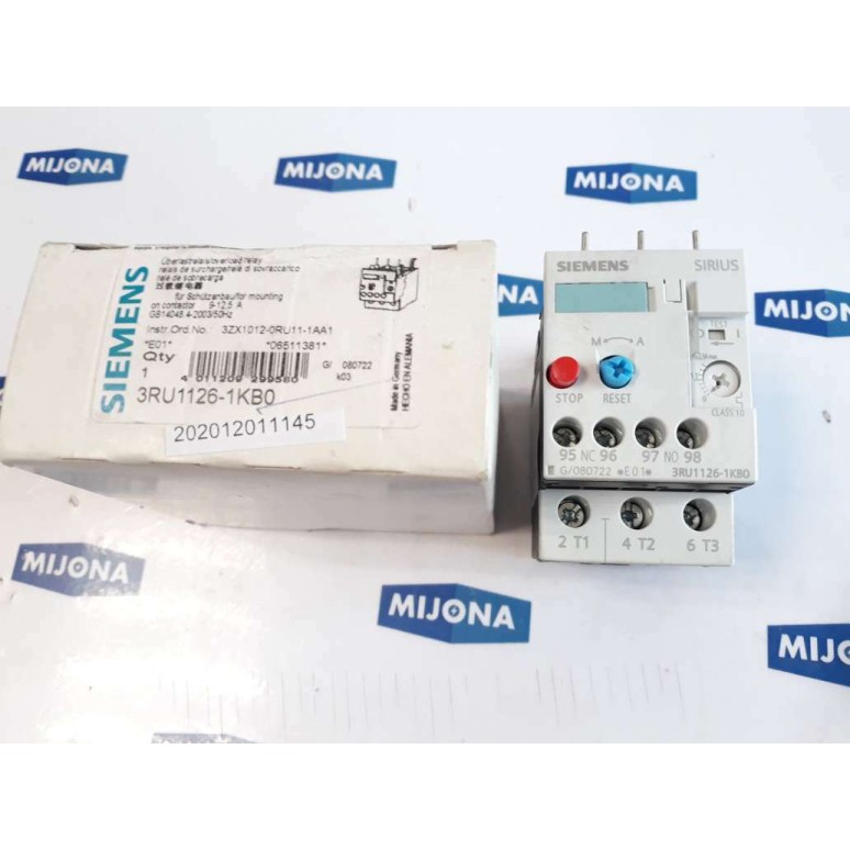 SIEMENS 3RU1126 1KB0 OVERLOAD RELAY 690V 50HZ AC 15 DC 13 9-12,5A NEW OLS STOC SIEMENS 3RU1126 1KB0 OVERLOAD RELAY 690V 50HZ AC 15 DC 13 9-12,5A NEW OLS STOC