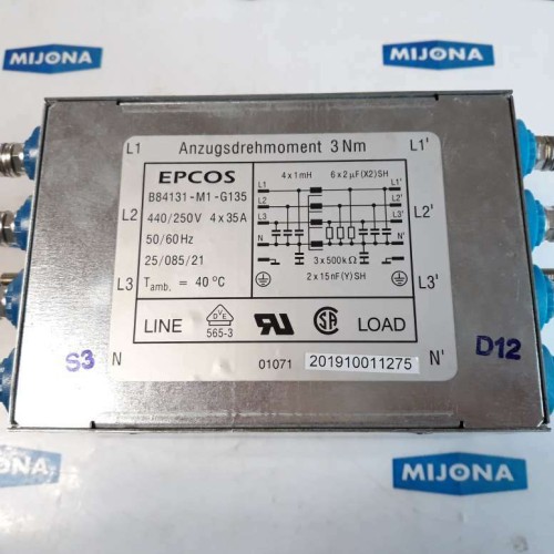 EPCOS B84131 M1 G135 440/250V 4x35A, 50/60Hz FILTER (new old stock)