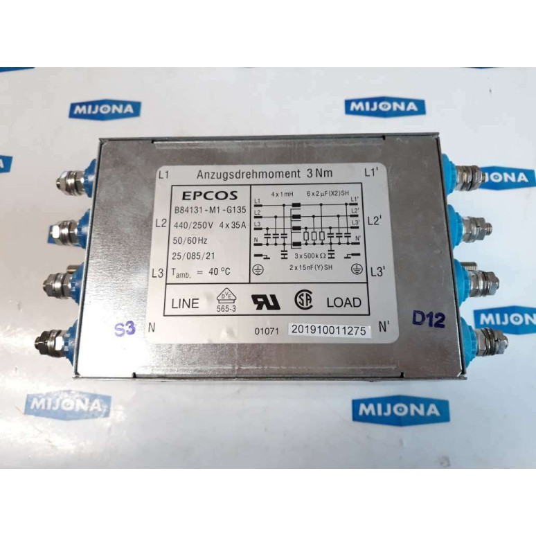 EPCOS B84131 M1 G135 440/250V 4x35A, 50/60Hz FILTER (new old stock)