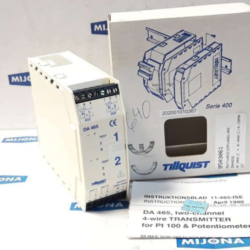TILLQUIST DA 465 Typ: DA465 E SUPPLY: 230V AC SERIE: 400