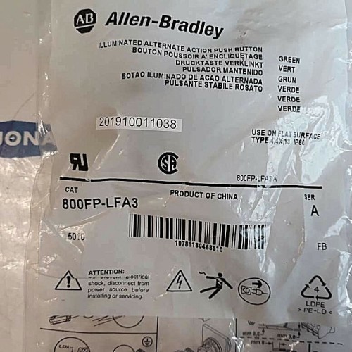ALLEN BRADLEY Push button green 800FP LFA3 TYP:4,4X 13 IP66 Druckknopf grün