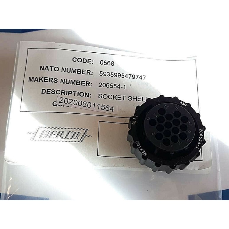 AERCO socket shell AMP 206554-1 BJK 9611 Te Connectivity (NEW OLD STOCK)