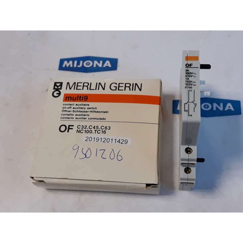 MERLIN GERIN multi9 ON OFF auxiliary switch C32 C45 C63 NC100 TC16