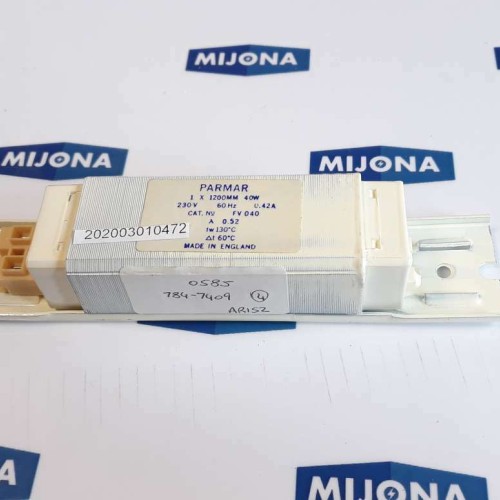 PARMAR BALLAST  FV 040 1X1200MM 40W 230V 60HZ 0.42A (New old stock)