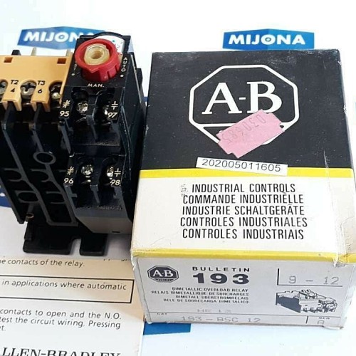 ALLEN BRADLEY 193 BSC 12 SER A BIMETALILIC OVERLOAD RELAY 9-12A NEW OLD STOCK