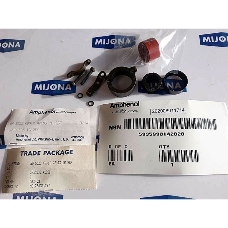 AMPHENOL BS 9522 F0017 A2103 16 26F CONNECTOR 5935990142820 9214 62GB 585 16 26S
