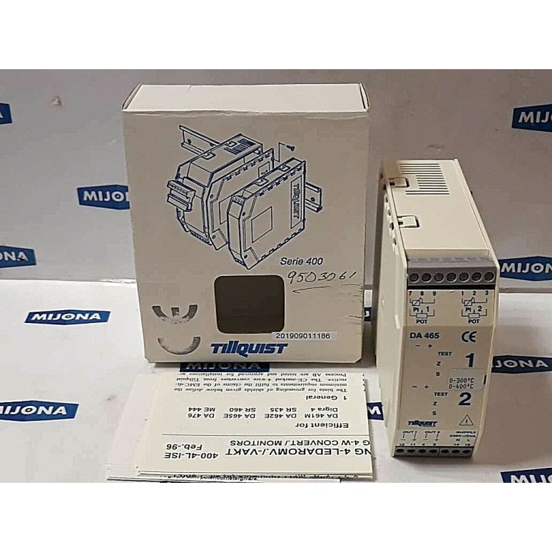 TILLQUIST DA 465 Typ: DA465 E SUPPLY: 220V AC SERIE: 400