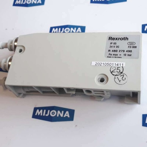 Rexroth R 480 279 490 10Bar 24V DC 7291 Pneumatic druckluft Block Ventil Anschlu