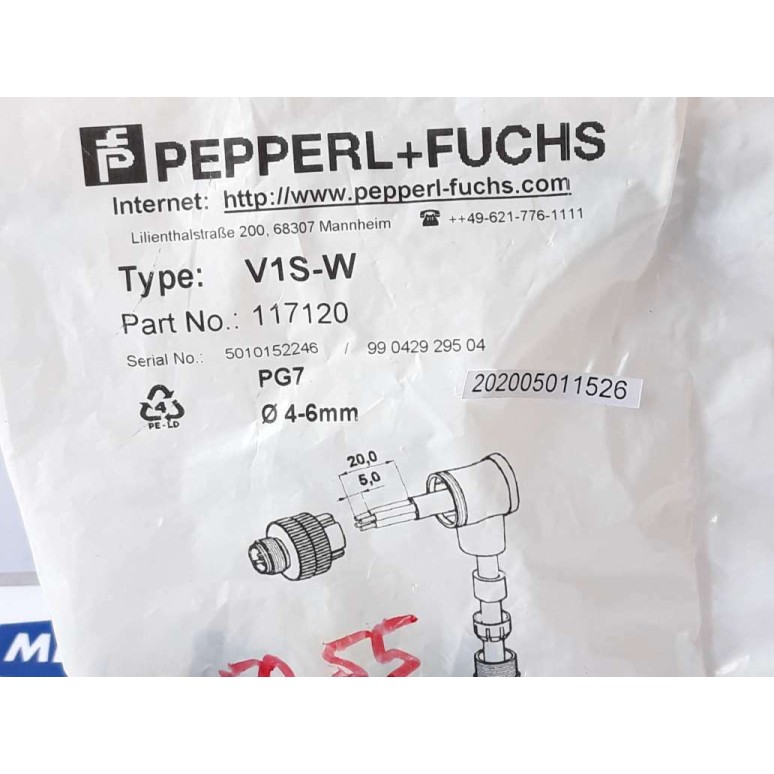 Pepperl + Fuchs V1S W 117120 PG7 Ø 4-6mm Pepperl + Fuchs V1S W 117120 PG7 Ø 4-6mm