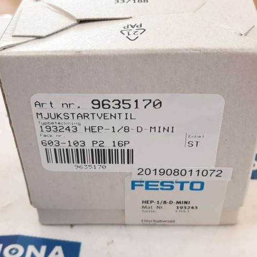 FESTO 193243 HEP 1/8 D MINI E843 Einschaltventil on/off valve