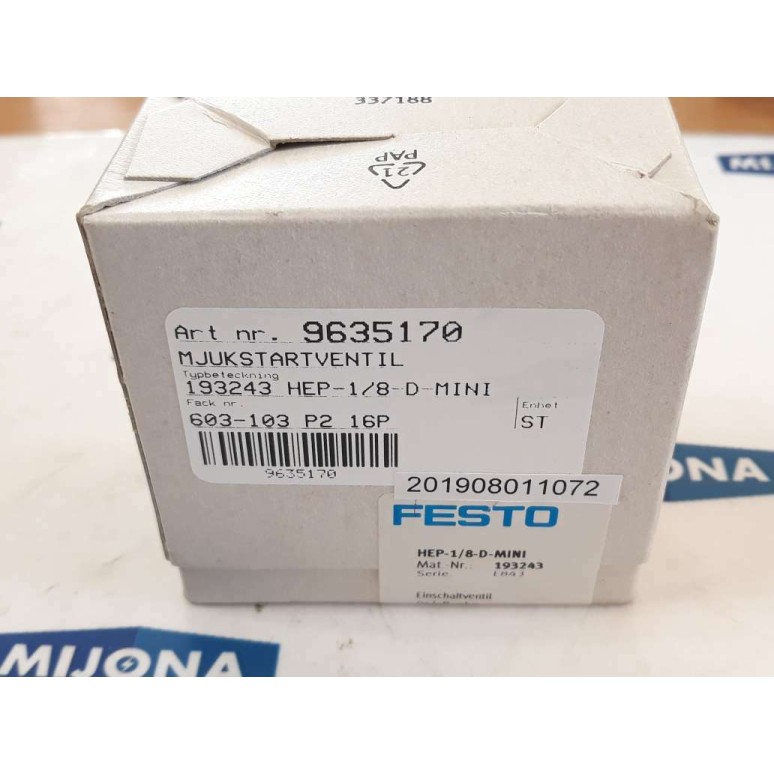 FESTO 193243 HEP 1/8 D MINI E843 Einschaltventil on/off valve