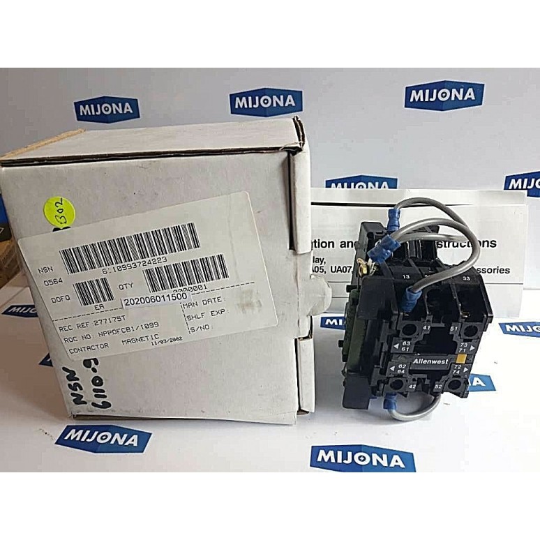 ALLENWEST Typ UAOR AC15 DC14 CONTACTOR 25A 40-60Hz 6A COIL 240V DC New old stock