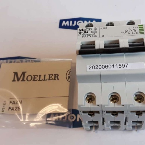 Moeller FAZN C6 3 miniature circuit breaker 5KA 277/480VAC  (NEW OLD STOCK)
