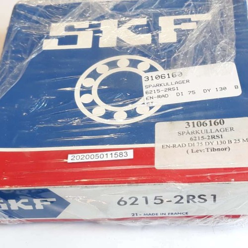SKF 6215 2RS1 75X130X25MM RADIAL DEEP GROOVE BALL BEARING METRIC