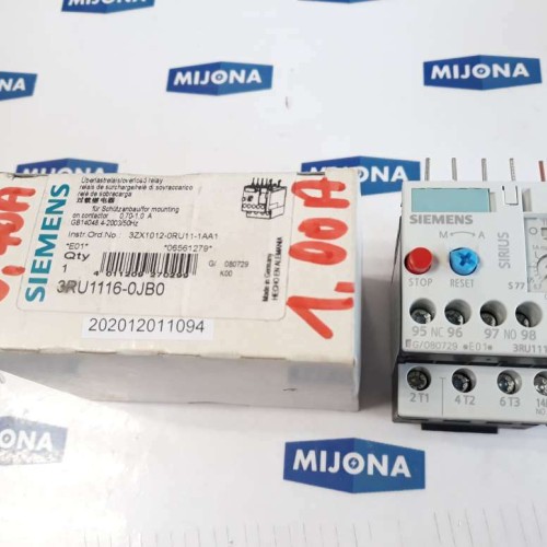 SIEMENS 3RU1116 0JB0 OVERLOAD RELAY 690V 50HZ AC 15 DC 13 0.7-1A SIEMENS 3RU1116 0JB0 OVERLOAD RELAY 690V 50HZ AC 15 DC 13 0.7-1A