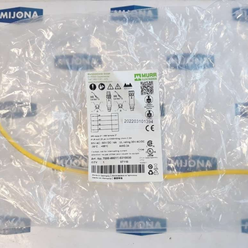 Murr Elektronik 7000 88011 0310030 M8 MALE 0° with cable 0,3m 50V AC 60V DC 4A Murr Elektronik 7000 88011 0310030 M8 MALE 0° with cable 0,3m 50V AC 60V DC 4A
