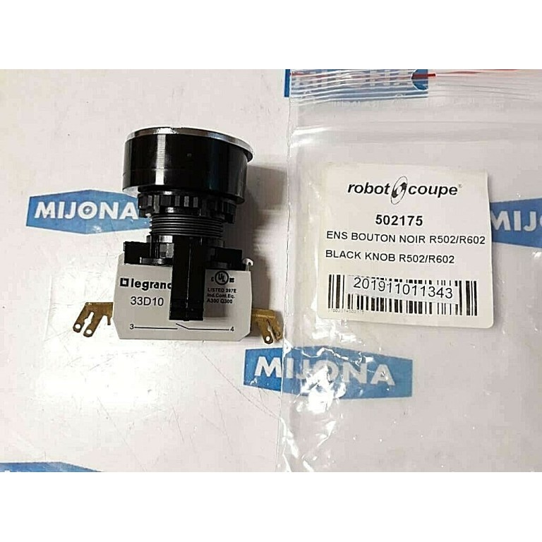 ROBOT COUPE 502175 BLACK KNOB R502/R602 LEGRAND 33D10 10A 320V AC AC15 240V 3A