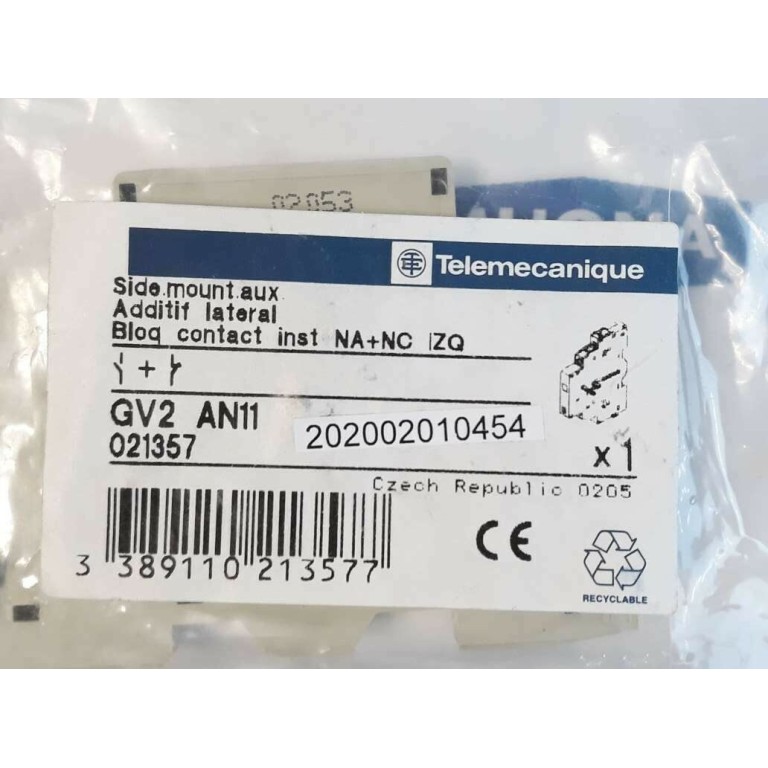 Telemecanique GV2 A11 021357 AUXILIARY CONTACT  690V 6A