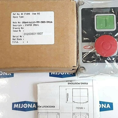 MEM Limited Birmingham 2MSUL 6A 415V AC11 BS4794 IP65 STARTER (New old stock)