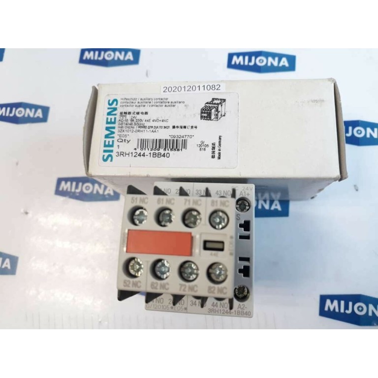 Siemens 3RH1244 1BB40 CONTACTOR AC15 6A 230V 44E 4NO 4NC 3RH1911 1GA04 3AA11 Siemens 3RH1244 1BB40 CONTACTOR AC15 6A 230V 44E 4NO 4NC 3RH1911 1GA04 3AA11