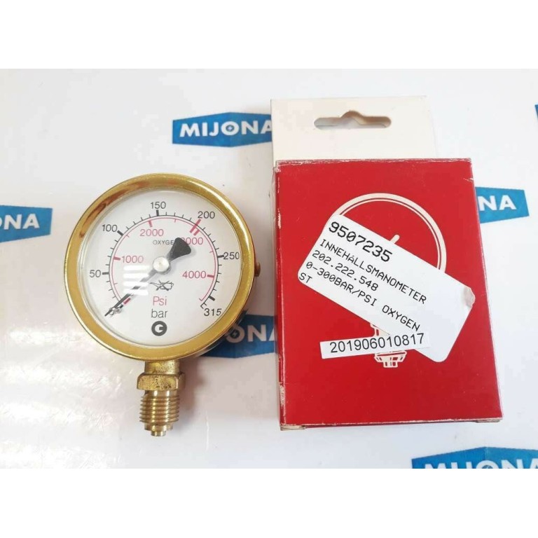 AGA 202 222 548 manometer 0-300bar psi OXYGEN