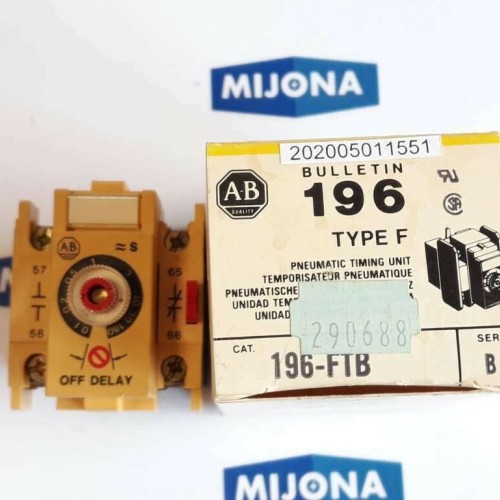 ALLEN BRADLEY 196 FTB PNEUMATIC TIMING UNIT SER B TYPE F