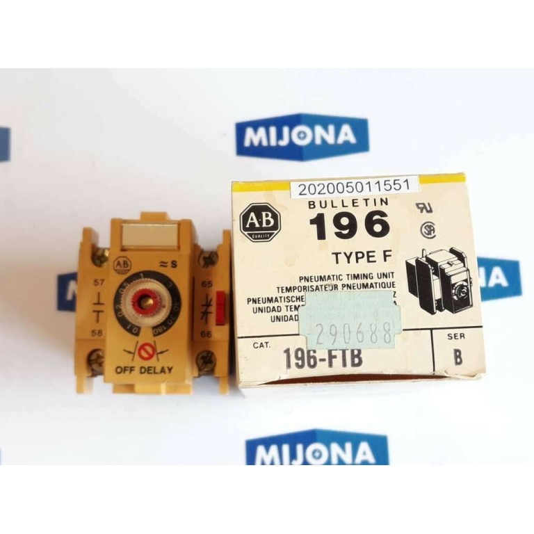 ALLEN BRADLEY 196 FTB PNEUMATIC TIMING UNIT SER B TYPE F