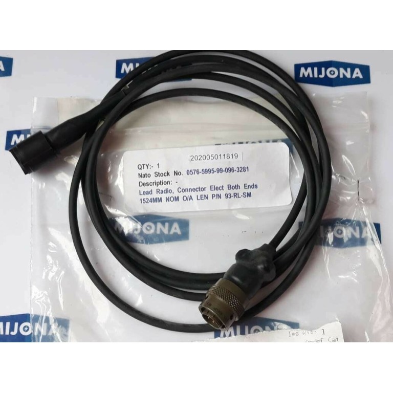 LEAD RADIO CONNECTOR ELECT BOTH ENDS 1,5M NOM O/A LEN P/N 93 RL SM New old stock