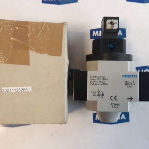 FESTO HEE D MIDI 110 172945 2.5bar 36psi 0.25MPa MSEB 3 110V AC new old stock FESTO HEE D MIDI 110 172945 2.5bar 36psi 0.25MPa MSEB 3 110V AC new old stock