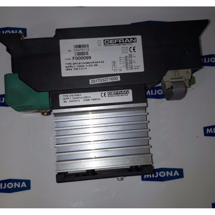 GEFRAN Halbleiterrelais GFX 25A/480 Vac AC1 50/60Hz