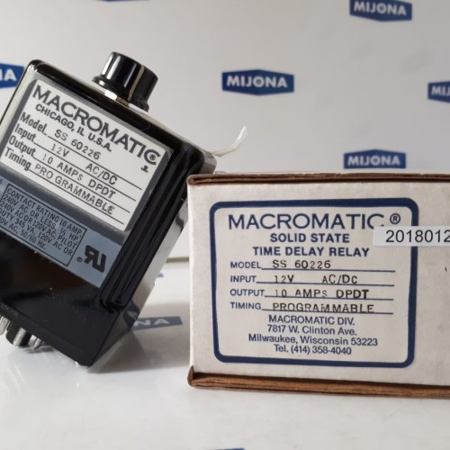 Macromatic SS-60226 Programmable Time Delay Relay 12vac/dc