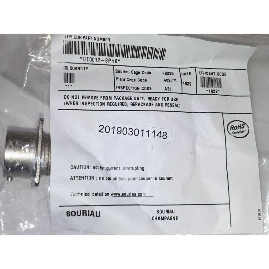 Souriau UT0012-8PH6 F0225 Connector