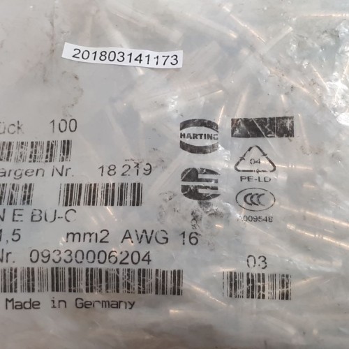 Preis pro 5 Stück Harting HAN E BU-C Stiftkontakt 09330006204 (new old stock) Preis pro 5 Stück Harting HAN E BU-C Stiftkontakt 09330006204 (new old stock)