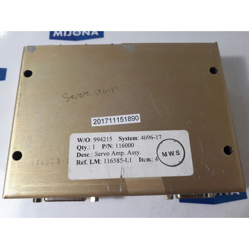 Sea tel Replacement 116000 rav H Servo Amplifier W/O 994215 System: 4096-17