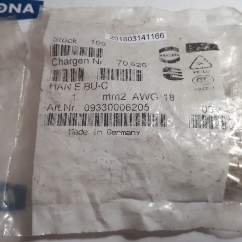 Preis pro 5 Stück Harting HAN E BU-C Stiftkontakt 09330006205 (new old stock) Preis pro 5 Stück Harting HAN E BU-C Stiftkontakt 09330006205 (new old stock)