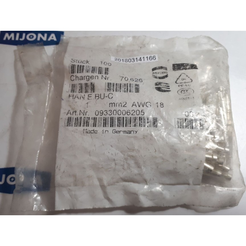 Preis pro 5 Stück Harting HAN E BU-C Stiftkontakt 09330006205 (new old stock)