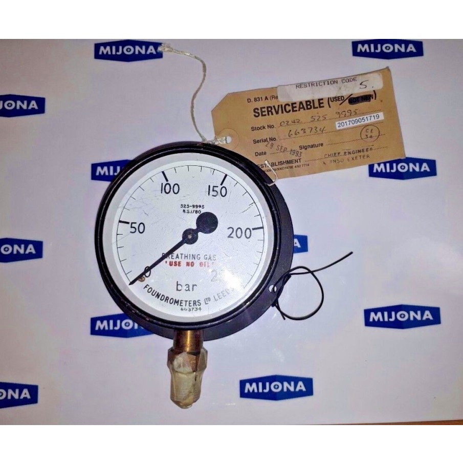 Foundrometers Leeds Pressure Gauge 663734 525-9995 B.S.1780