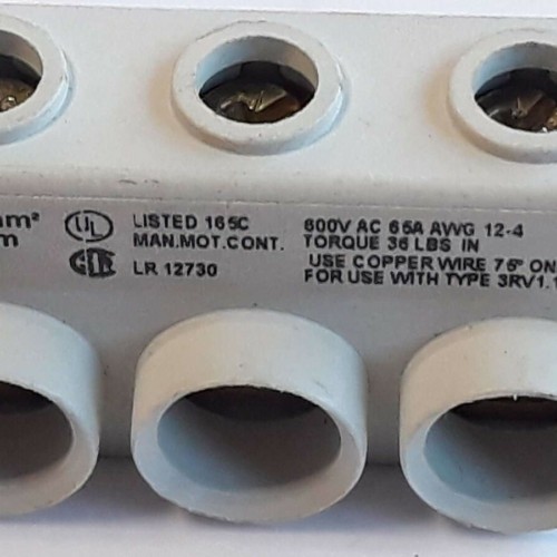 SIEMENS 3RV1915 5A 63A 690V 2.5-25mm² 3 phase Bussbar Terminal SIEMENS 3RV1915 5A 63A 690V 2.5-25mm² 3 phase Bussbar Terminal