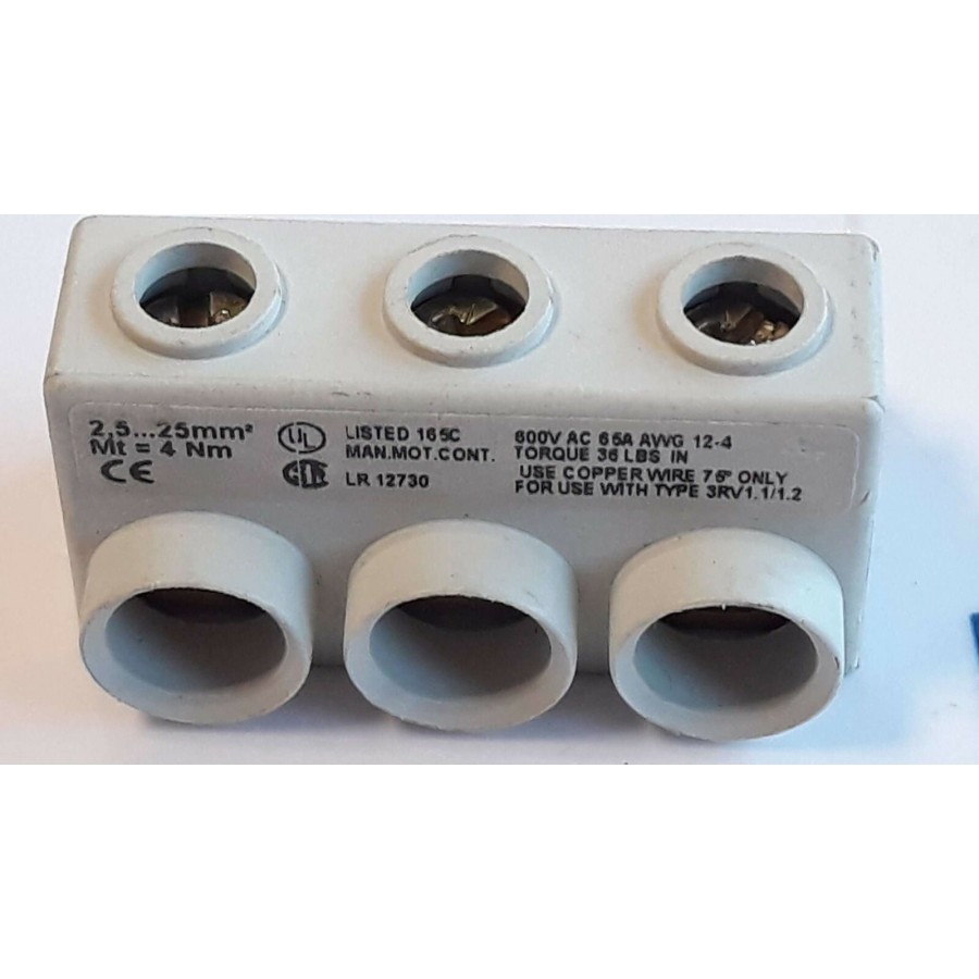SIEMENS 3RV1915 5A 63A 690V 2.5-25mm² 3 phase Bussbar Terminal SIEMENS 3RV1915 5A 63A 690V 2.5-25mm² 3 phase Bussbar Terminal