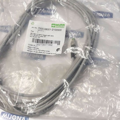 Murr Elektronik 7000 08001 2100500 MALE M8 STRAIGHT 5m CABLE Murr Elektronik 7000 08001 2100500 MALE M8 STRAIGHT 5m CABLE