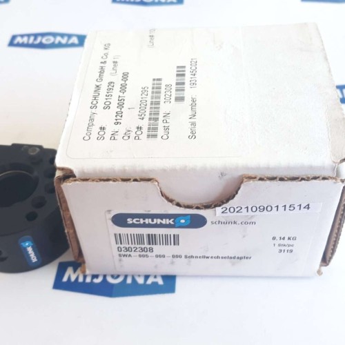 Schunk 0302308 SWA 005 000 000 QUICK-CHANGE ADAPTER SWA005000000 NEW OLD STOCK