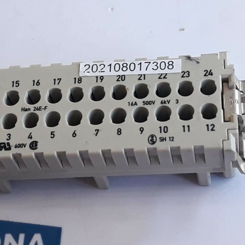 HARTING HAN 24E F CONNECTOR 16A 500V 6KV SH 12 600V