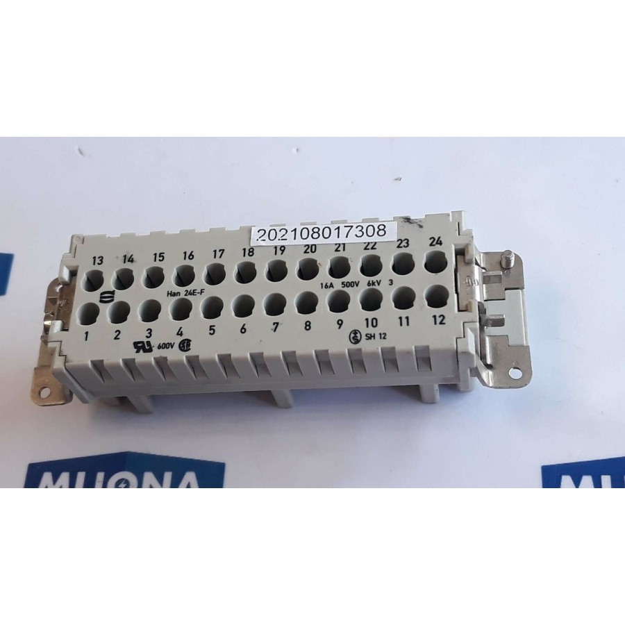 HARTING HAN 24E F CONNECTOR 16A 500V 6KV SH 12 600V