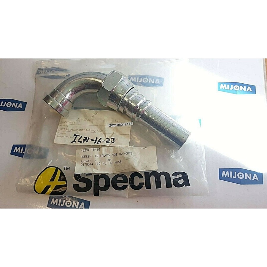 SPECMA 46294 16 16 pressn interlock 90B INV ORFS IL71 16 23 2179614NEW OLD STOCK