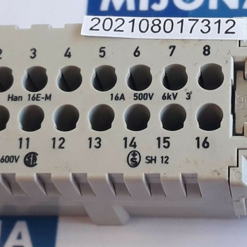 HARTING HAN 16E M CONNECTOR 500V 16A 6KV SH 12