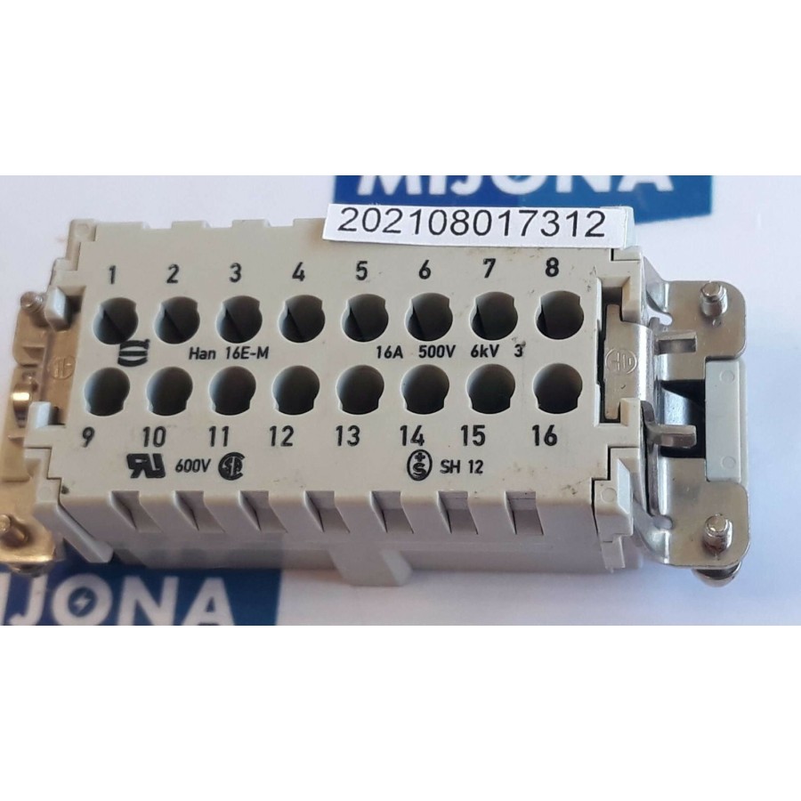 HARTING HAN 16E M CONNECTOR 500V 16A 6KV SH 12