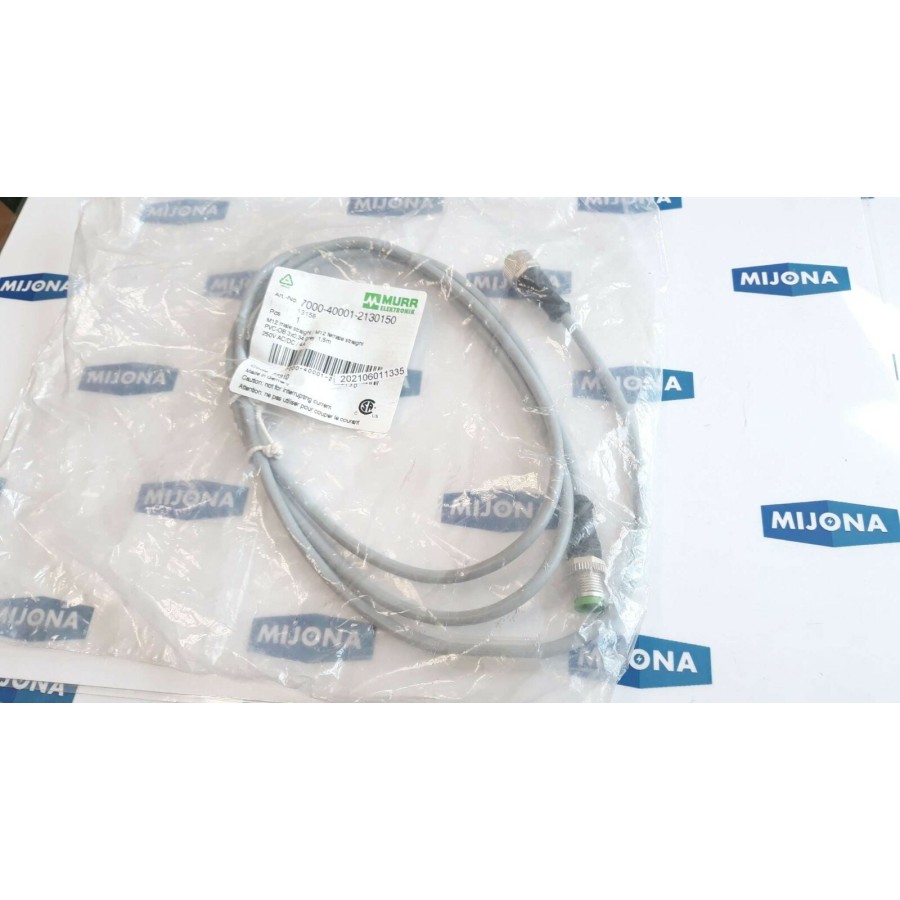 Murr Elektronik 7000 40001 2130150 M12 FEMALE MALE STRAIGHT cable 1,5m Murr Elektronik 7000 40001 2130150 M12 FEMALE MALE STRAIGHT cable 1,5m