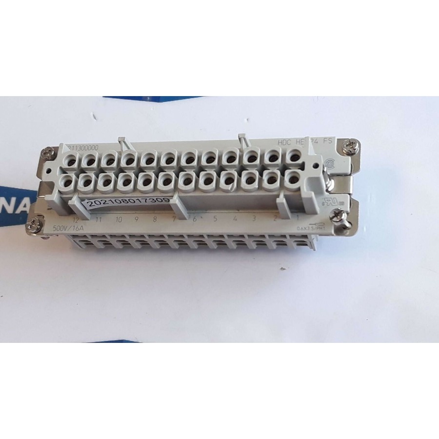 HARTING HDC HE 24 FS CONNECTOR 1211300000 500V 16A 0,6X3,5 PH1