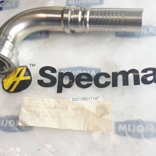 SPECMA HYDRAULIC OIL616 16 PRESSN INTERLOCK 90B SAE600 46691 16 16 NEW OLD STOCK